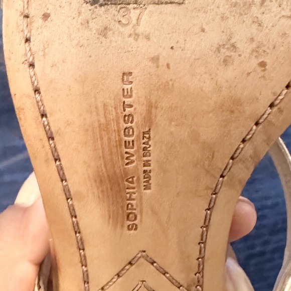 🌺SOPHIA WEBSTER🌺 Rosalind Metallic Crystal-Heel Sandals size 37 - Picture 16 of 17